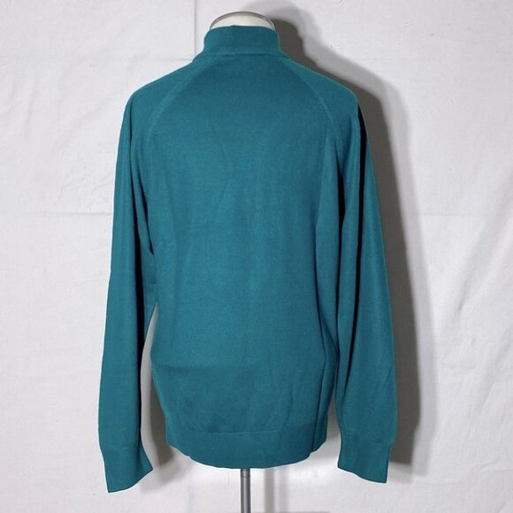 Vintage St. Michael Green Embroidered Mock Neck Sweater M - Picture 4 of 11